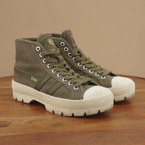 Gola Womens Coaster Peak High Top Olive Green Canvas Sneakers Casual Shoes Sz 7